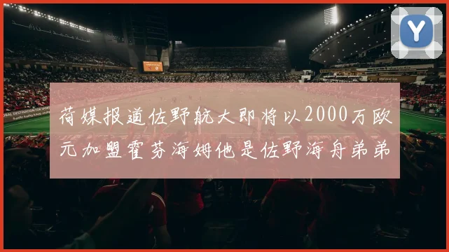 荷媒报道佐野航大即将以2000万欧元加盟霍芬海姆他是佐野海舟弟弟